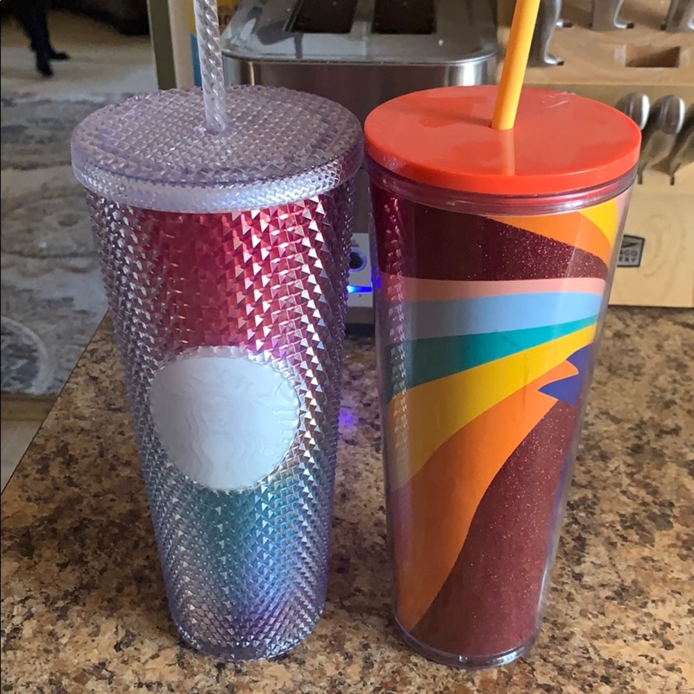 Set of Starbucks pride cups